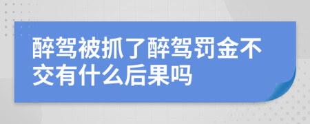 醉驾被抓了醉驾罚金不交有什么后果吗