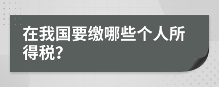 在我国要缴哪些个人所得税？