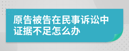 原告被告在民事诉讼中证据不足怎么办