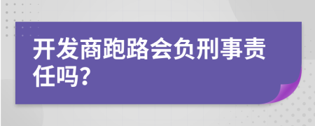 开发商跑路会负刑事责任吗？