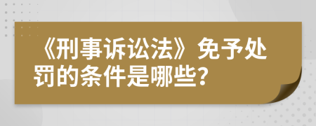 《刑事诉讼法》免予处罚的条件是哪些？