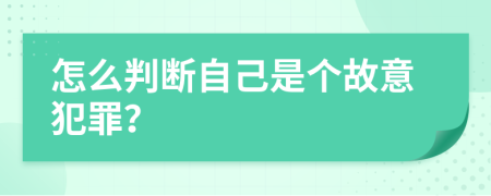 怎么判断自己是个故意犯罪？