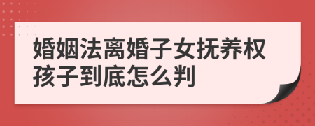 婚姻法离婚子女抚养权孩子到底怎么判