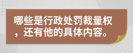 哪些是行政处罚裁量权，还有他的具体内容。