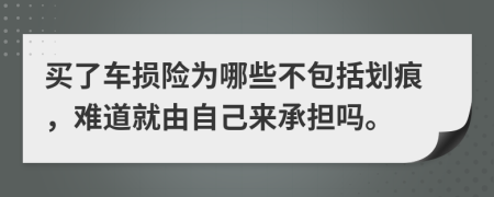 买了车损险为哪些不包括划痕，难道就由自己来承担吗。