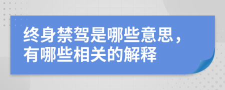 终身禁驾是哪些意思，有哪些相关的解释