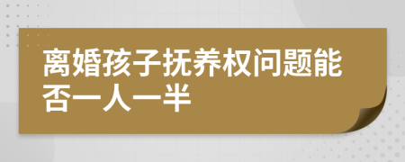 离婚孩子抚养权问题能否一人一半