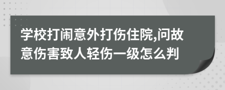 学校打闹意外打伤住院,问故意伤害致人轻伤一级怎么判