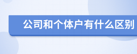 公司和个体户有什么区别