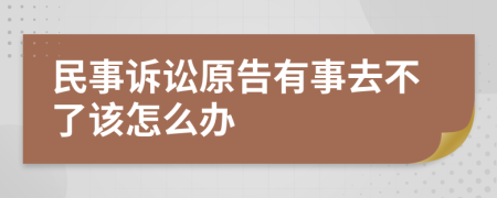 民事诉讼原告有事去不了该怎么办