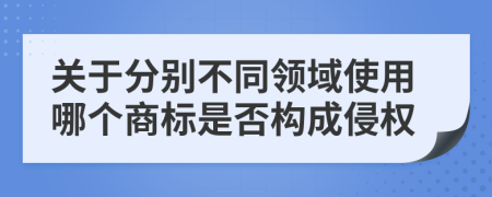 关于分别不同领域使用哪个商标是否构成侵权