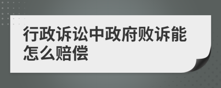 行政诉讼中政府败诉能怎么赔偿