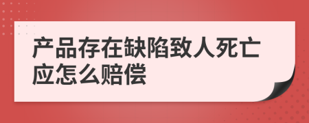 产品存在缺陷致人死亡应怎么赔偿