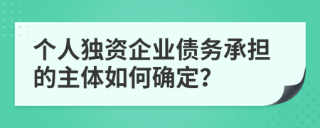 个人独资企业债务承担的主体如何确定？