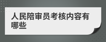 人民陪审员考核内容有哪些