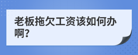 老板拖欠工资该如何办啊？