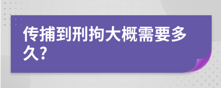 传捕到刑拘大概需要多久?