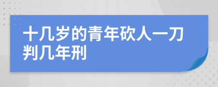 十几岁的青年砍人一刀判几年刑