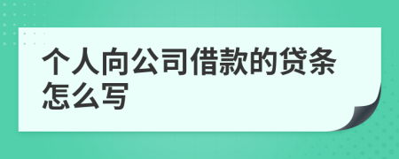 个人向公司借款的贷条怎么写