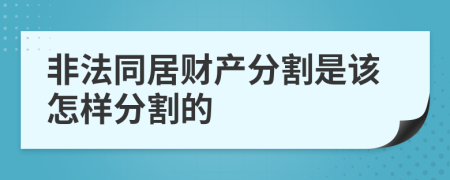 非法同居财产分割是该怎样分割的