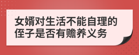 女婿对生活不能自理的侄子是否有赡养义务