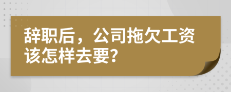 辞职后，公司拖欠工资该怎样去要？