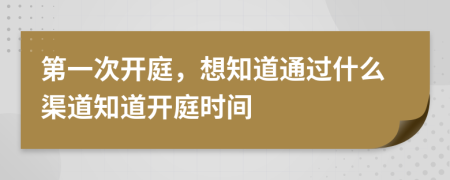 第一次开庭，想知道通过什么渠道知道开庭时间