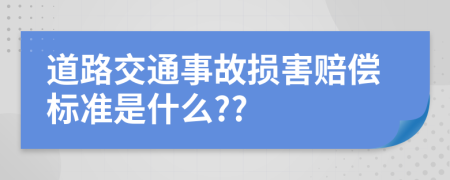 道路交通事故损害赔偿标准是什么??