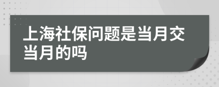 上海社保问题是当月交当月的吗