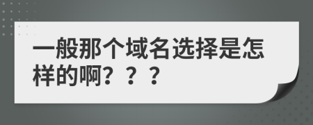 一般那个域名选择是怎样的啊？？？