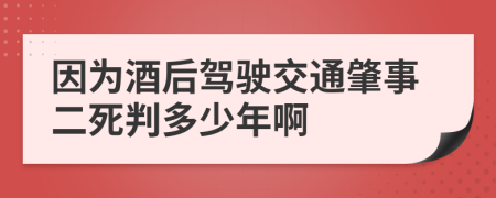 因为酒后驾驶交通肇事二死判多少年啊
