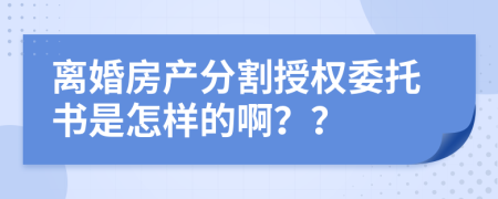 离婚房产分割授权委托书是怎样的啊？？