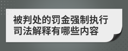 被判处的罚金强制执行司法解释有哪些内容
