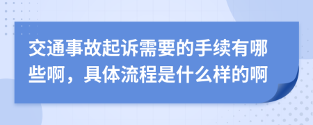 交通事故起诉需要的手续有哪些啊，具体流程是什么样的啊