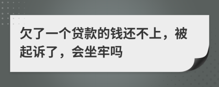 欠了一个贷款的钱还不上，被起诉了，会坐牢吗