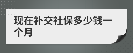 现在补交社保多少钱一个月
