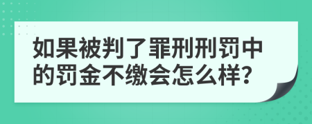 如果被判了罪刑刑罚中的罚金不缴会怎么样？