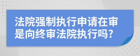 法院强制执行申请在审是向终审法院执行吗?