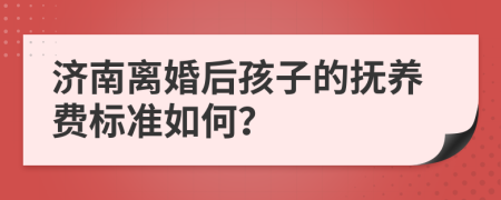 济南离婚后孩子的抚养费标准如何？