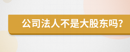 公司法人不是大股东吗？