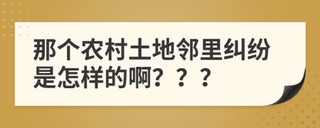 那个农村土地邻里纠纷是怎样的啊？？？