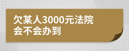 欠某人3000元法院会不会办到