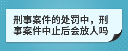 刑事案件的处罚中，刑事案件中止后会放人吗