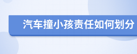 汽车撞小孩责任如何划分