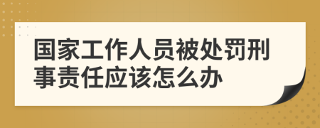 国家工作人员被处罚刑事责任应该怎么办