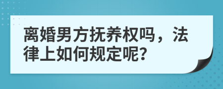 离婚男方抚养权吗，法律上如何规定呢？