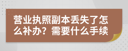 营业执照副本丢失了怎么补办？需要什么手续