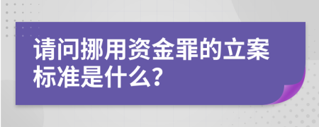 请问挪用资金罪的立案标准是什么？