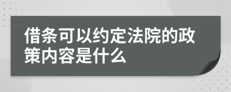 借条可以约定法院的政策内容是什么