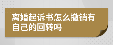 离婚起诉书怎么撤销有自己的回转吗